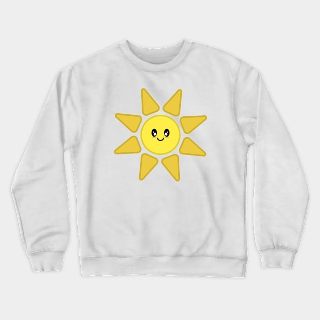 Kawaii Cute Happy Sun Character Crewneck Sweatshirt by Kelly Gigi